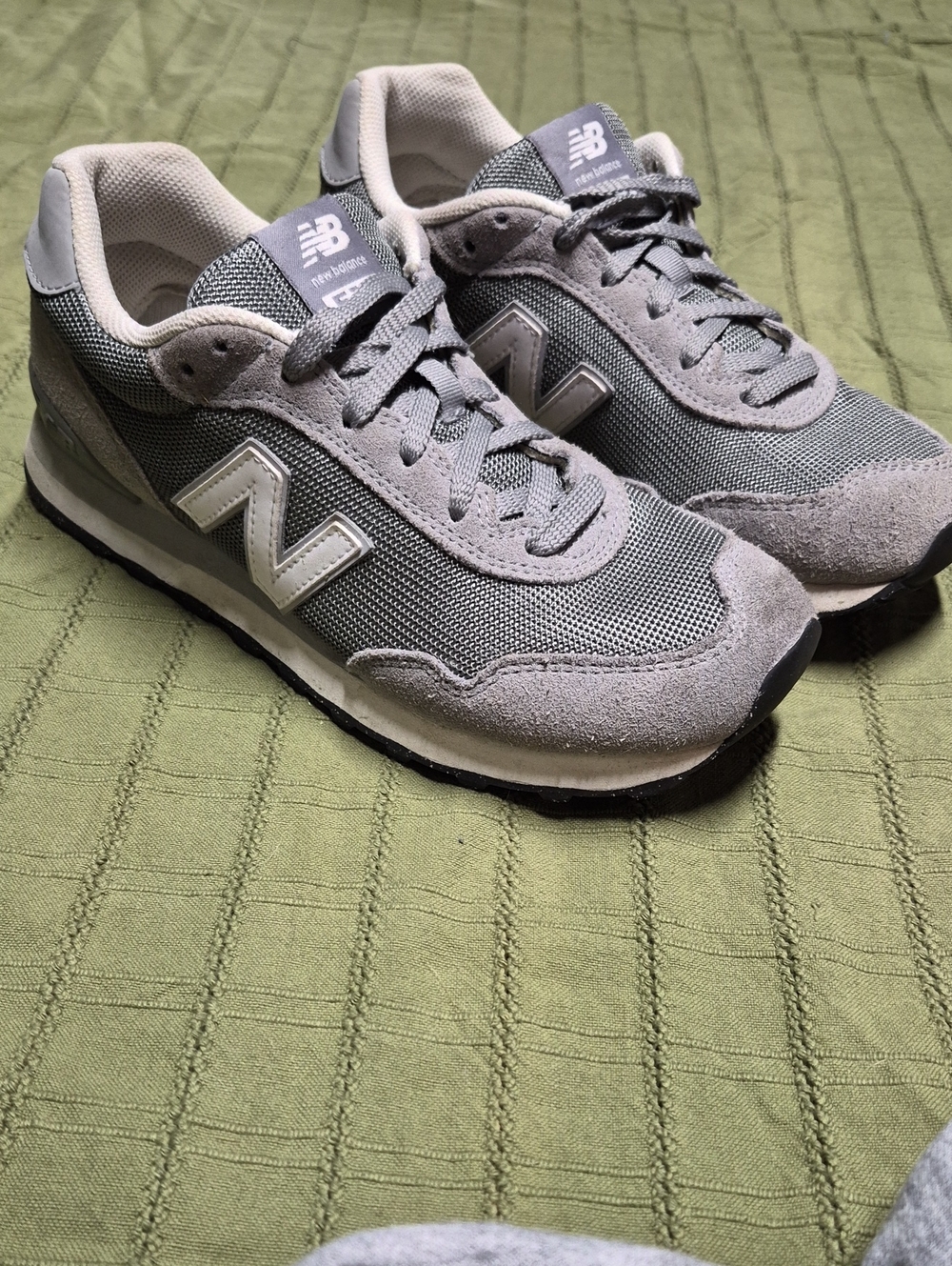 New Balance Women's Light Grey Suede & Mesh Sneakers
